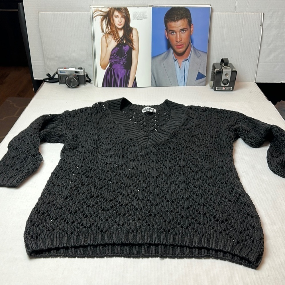 Vintage 90’s Croquet club crochet sweater.